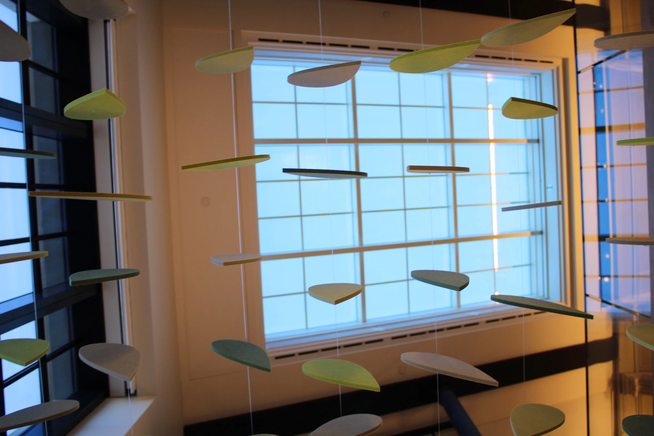 Leaves falling from the ceiling